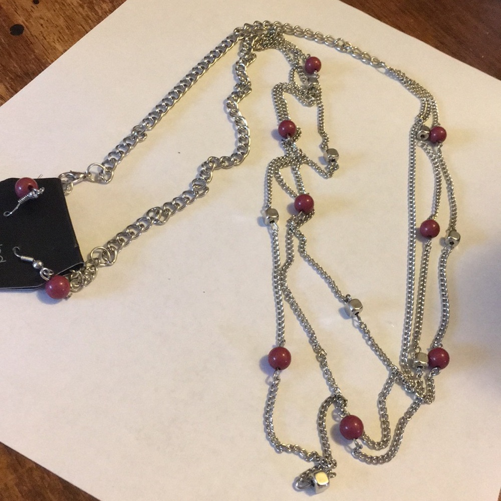 Long Necklace & Earrings